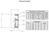 VCP03 VALVULA CHECK DE 3" VERTICAL PARA BOMBA SUMERGIBLE DE POZO
