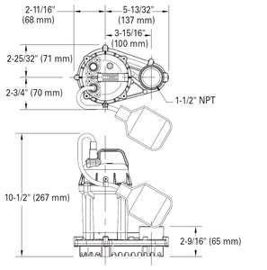 MOTOBOMBA SUMERGIBLE DE ACHIQUE O EFLUENTES MARCA ZOELLER MODELO WM49 49-0005