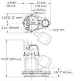 MOTOBOMBA SUMERGIBLE DE ACHIQUE O EFLUENTES MARCA ZOELLER MODELO WM49 49-0005